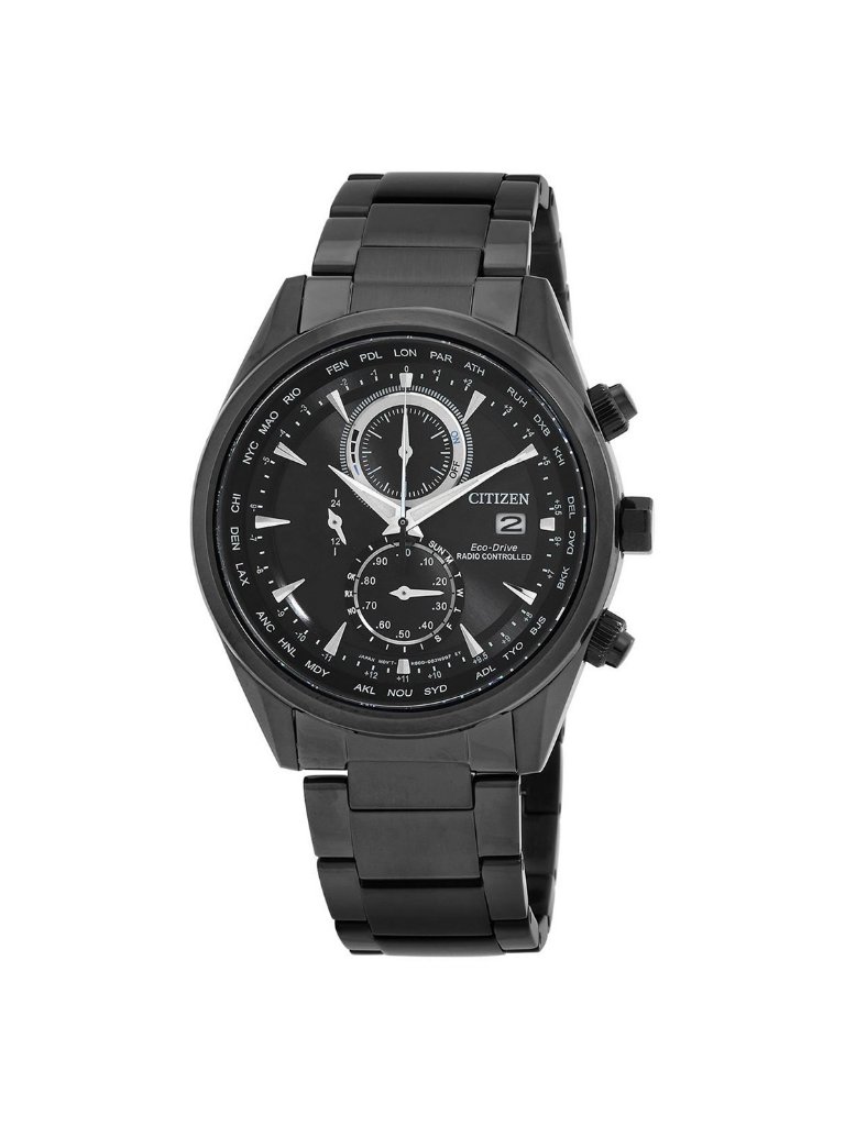 Nwt Citizen Perpetual Alarm World Time Chronograph Gmt Black Dial Men's Watch